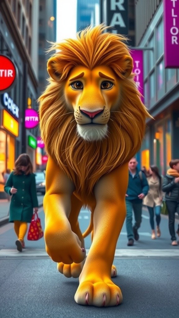 Lion on the Loose: Urban Safari Shenanigans!