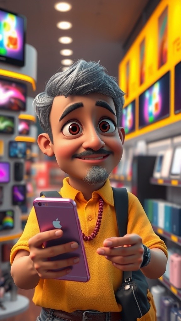 দাদুর নতুন স্মার্টফোনের সচেতনতা