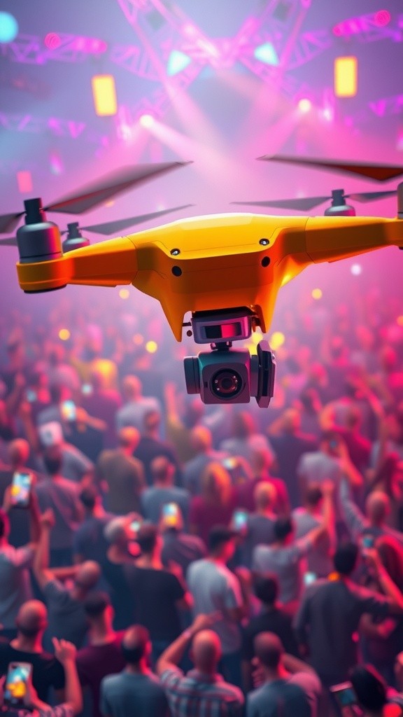 Drone au cœur d'un concert techno