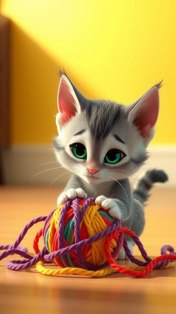Kucing Kecil Bermain dan Tidur