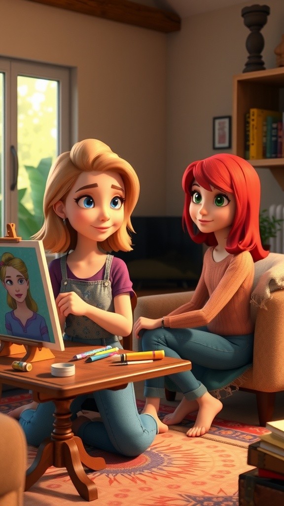 Une fille et sa maman