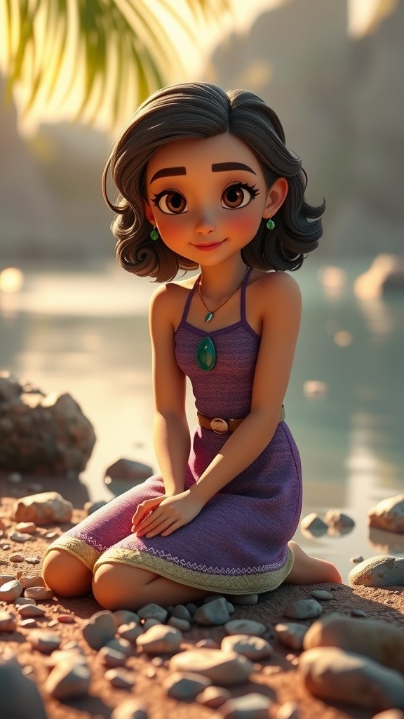 Une petite fille et son crocodile