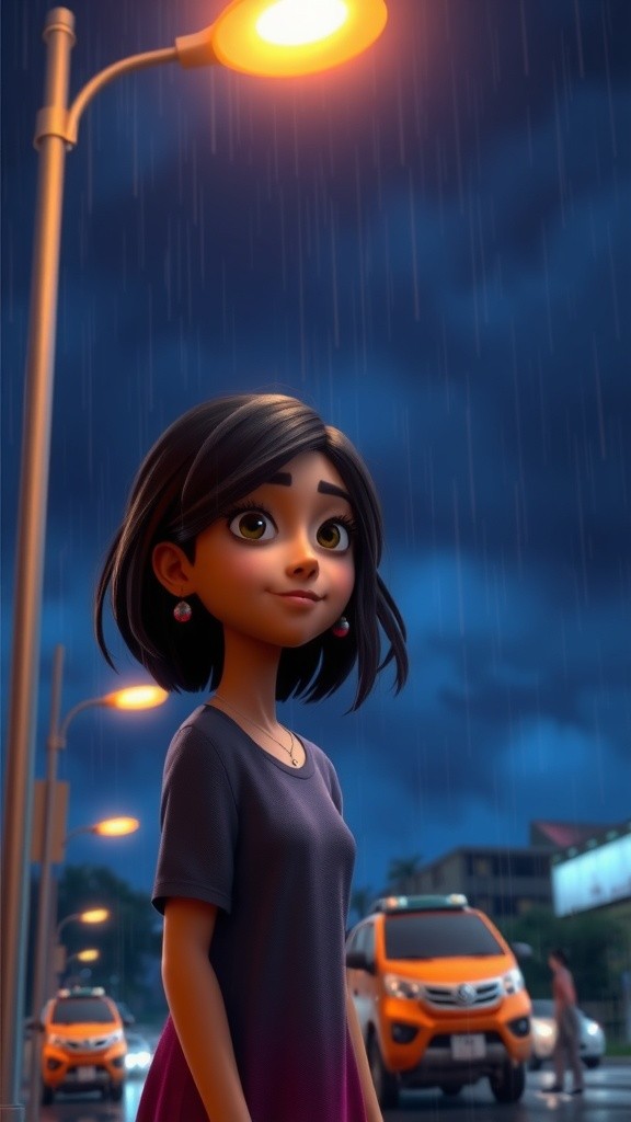 বৃষ্টির রাতে একলা মেয়েটি