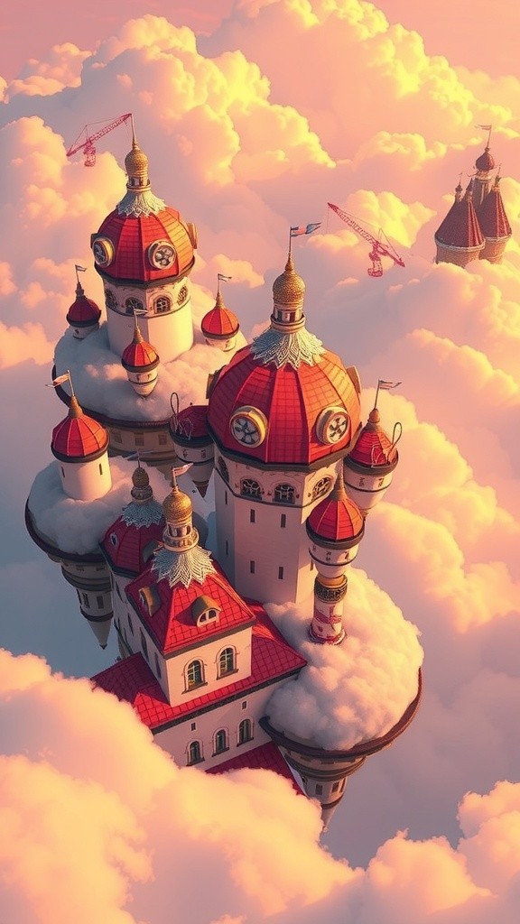 Whimsical Floating City of Paper Dreams