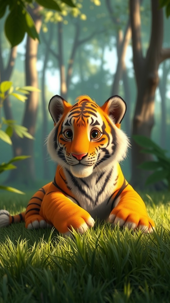 Tiger and Baby Girl Adventure