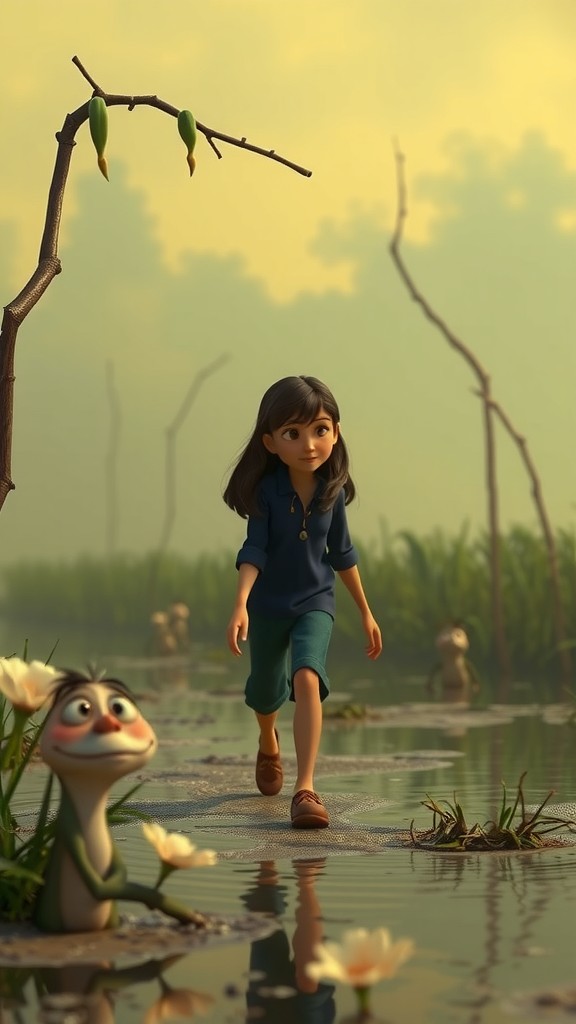 A Girl's Struggle in the Swamp