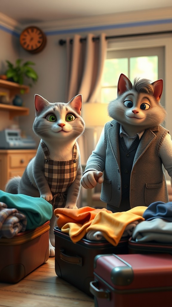 Cat Family Trip with Evil Babysitter