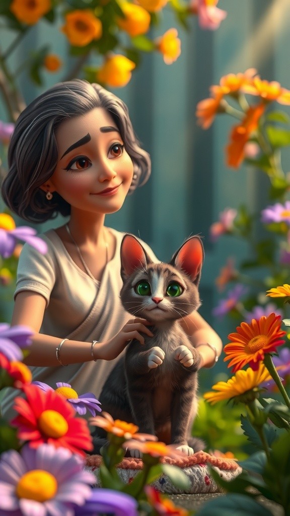 A New Friendship: The Stray Cat and the Kind Old Lady
