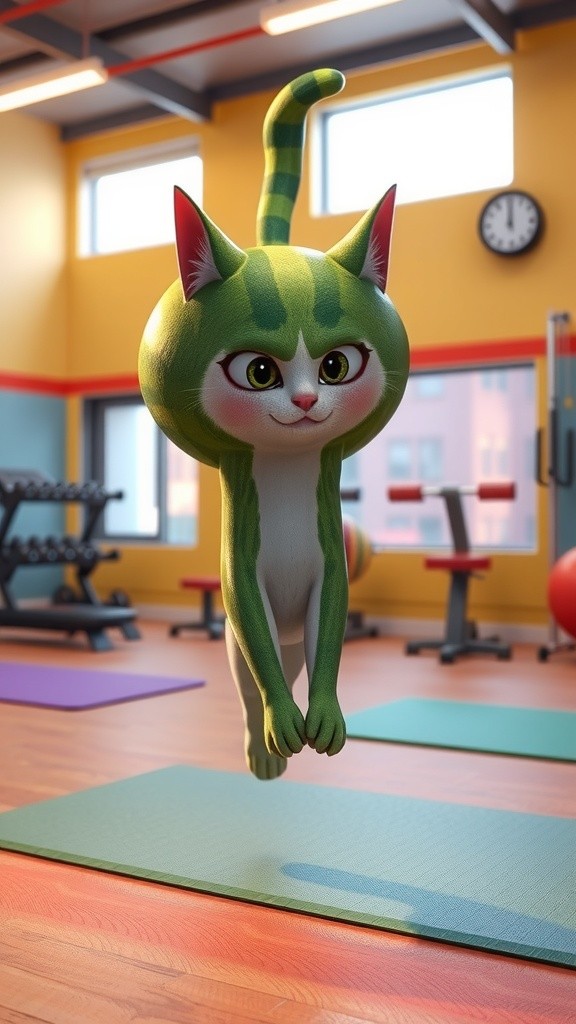Watermelon Cat's Backflip Journey!