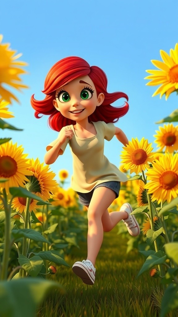 Happy Summer Vibes: A Child in a Field of Sunflowers