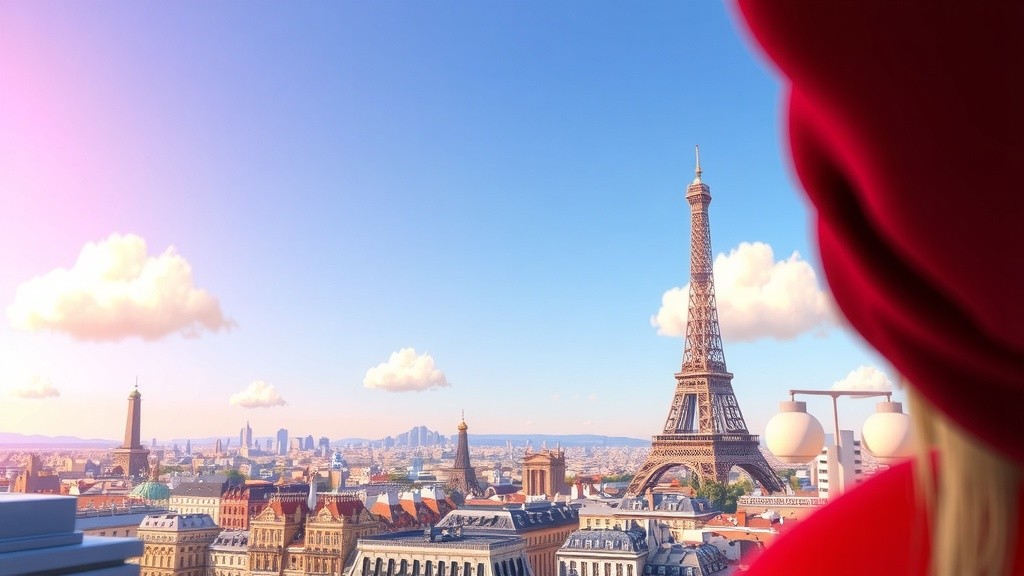 Fat Superman Soars Over Eiffel Tower