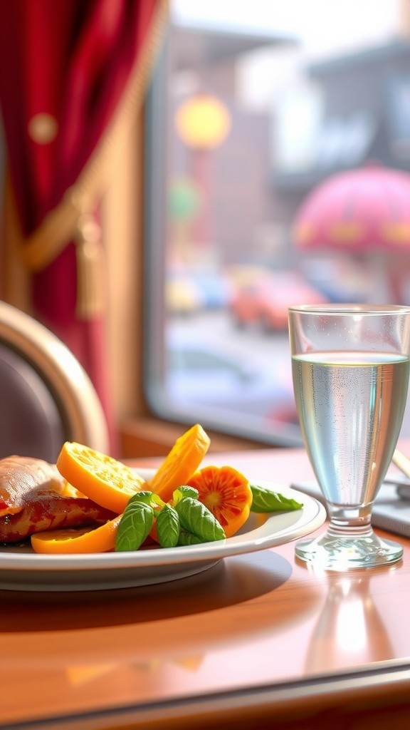 A Cozy Family Lunch at a Sunlit Restaurant