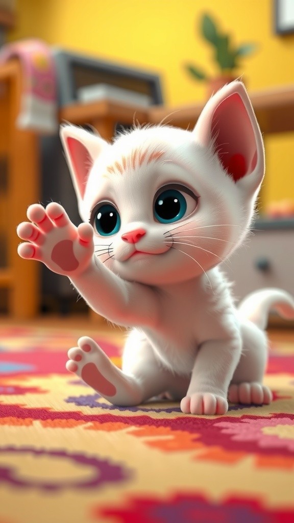 Gatito disfrutando un caramelo
