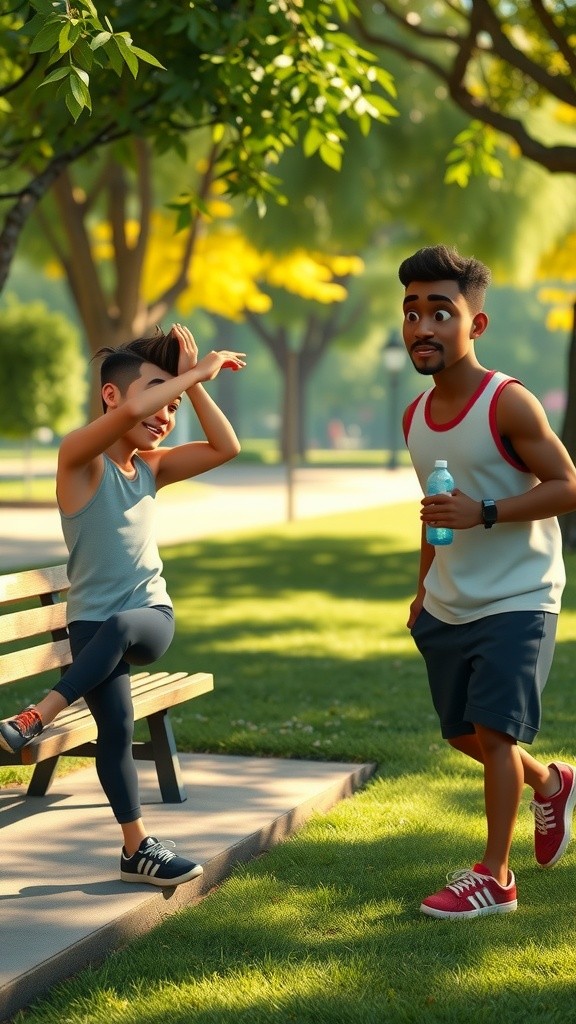 Michael Teaching Bolu How to Run