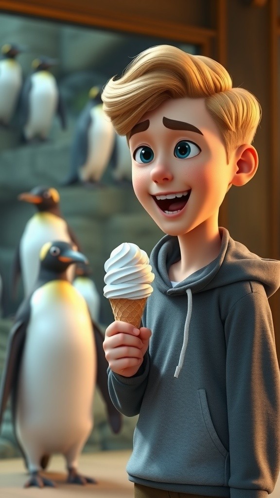 Penguin's Ice Cream Day