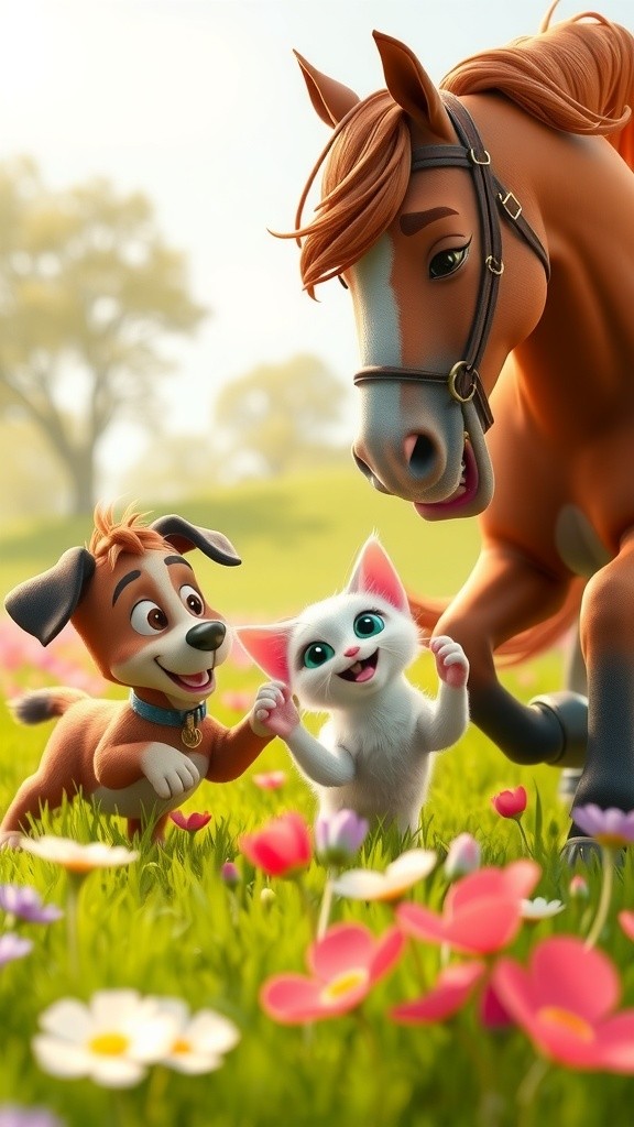 Fun Day with Doggy, Kitty, and Horse!