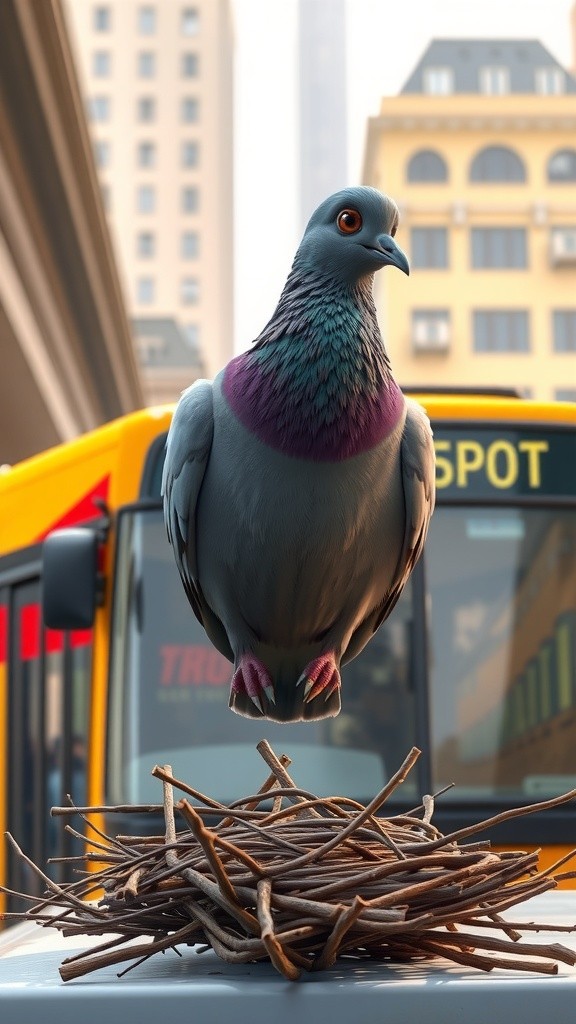 The Pigeon Nesting on the Bus