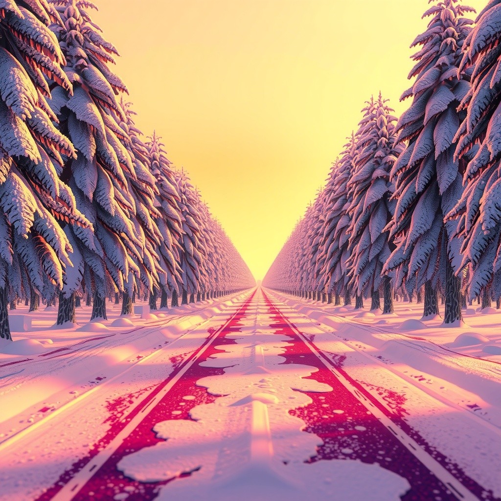 Winter Stroll: A Couple's Animated Love