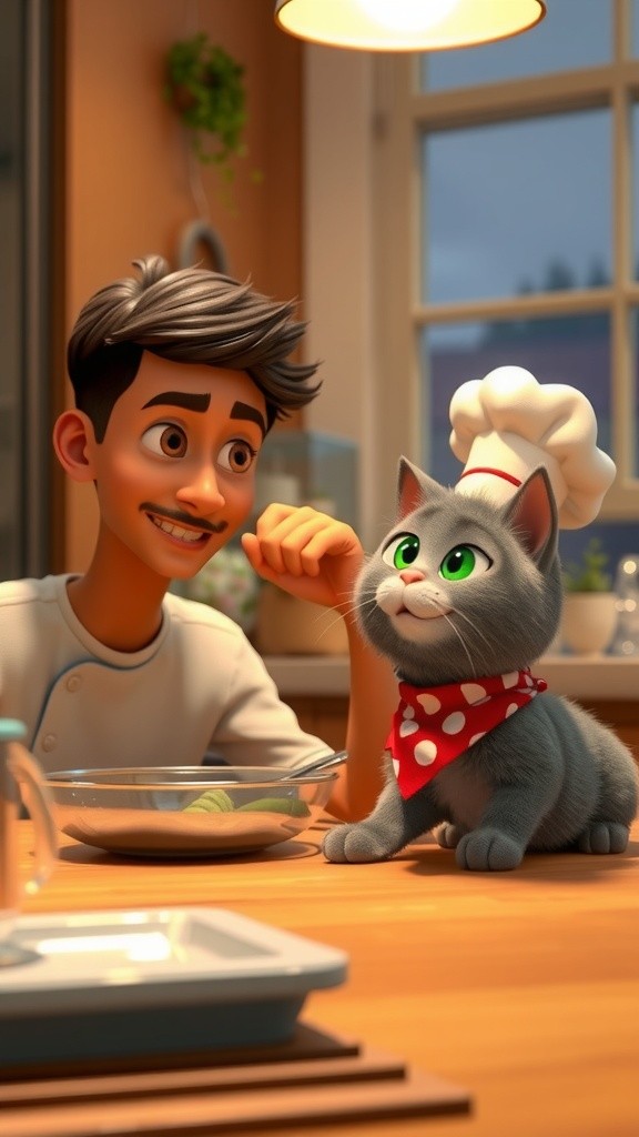 Kucing Chef yang Cuma Nampak Bekerja