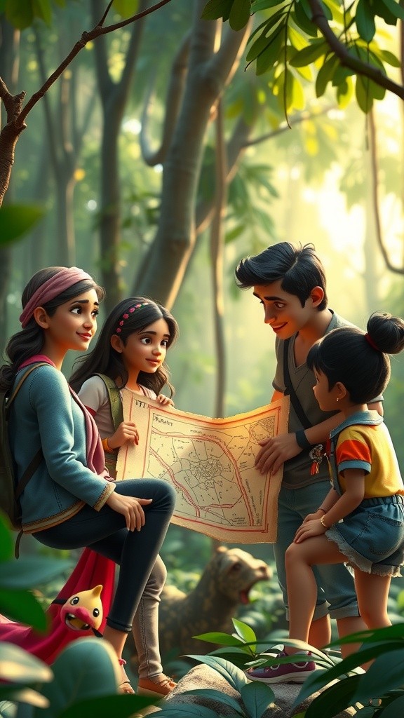 जंगल में खज़ाने की खोज: दोस्तों का रोमांच!