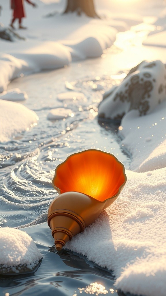 Golden Shell: A Mystic Encounter in the Snow