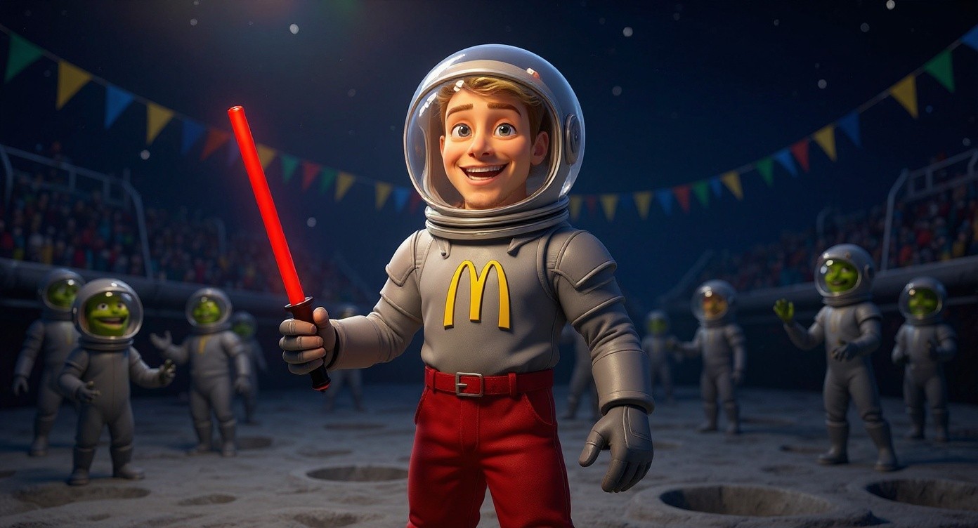 Darth Vader vs. McDonald's Employee: Lunar Lightsaber Showdown!
