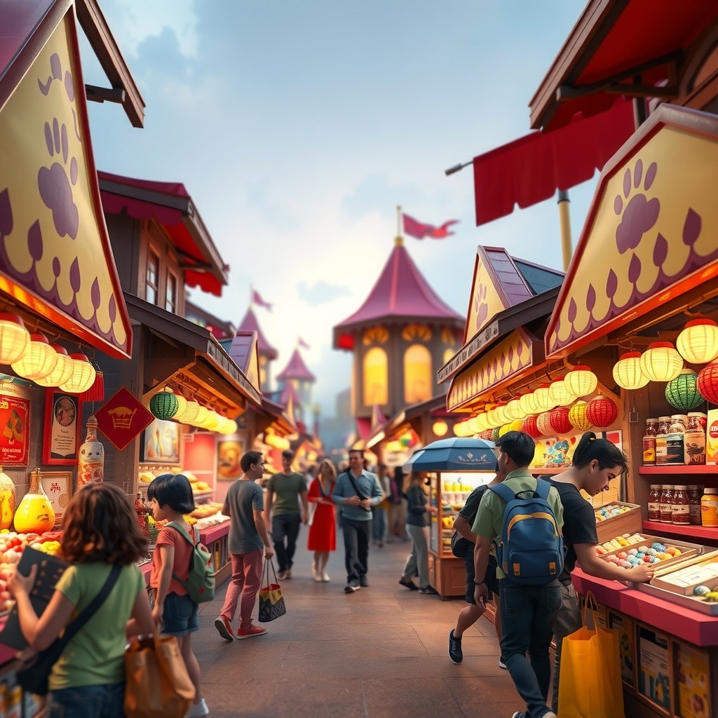 Panda's Shopping Adventure in the Bazaar