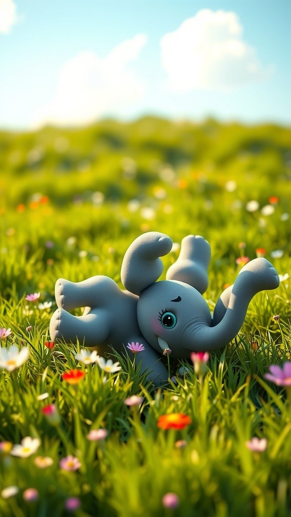 A Child's Playtime Adventure with an Elephant