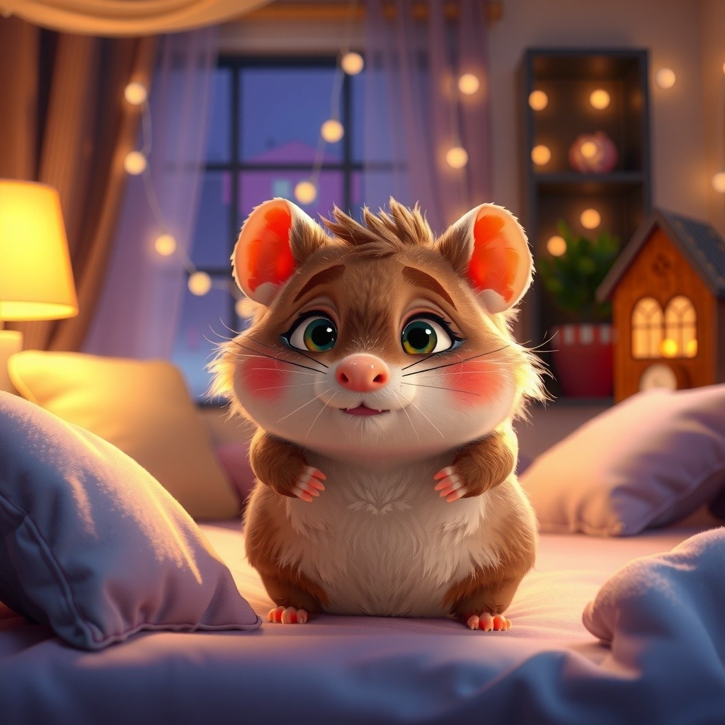 Un hamster qui rêve de dormir dans le salon