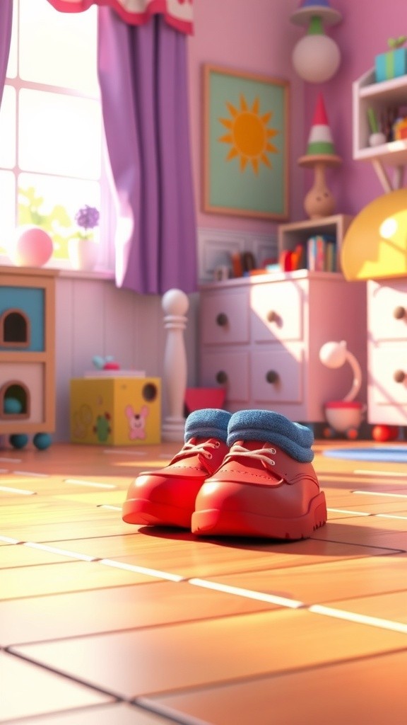 Racing Rainbows in Red and Blue Shoes!