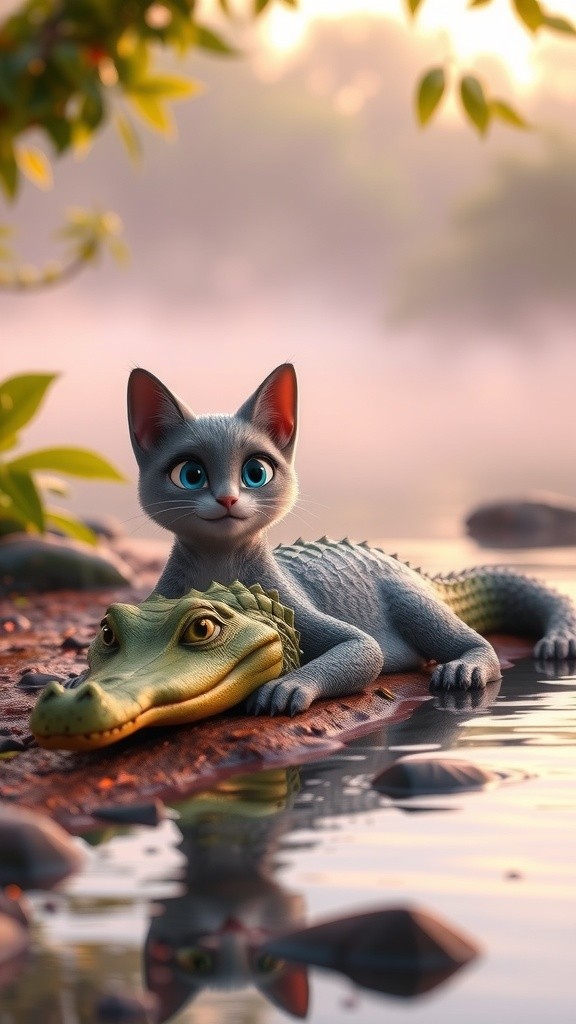Forever Friends: A Cat and Crocodile Tale
