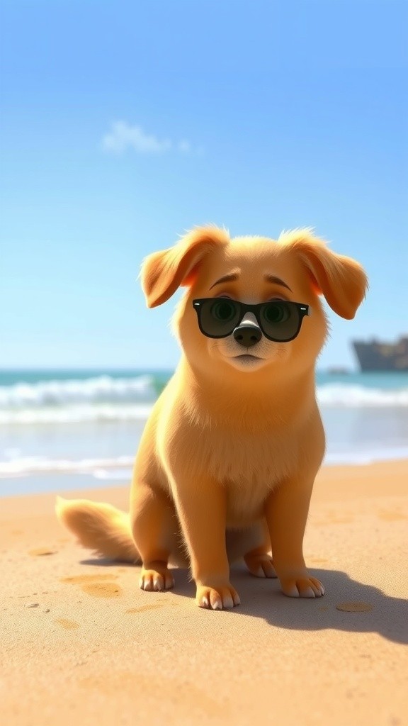 Un perro disfrutando en la playa