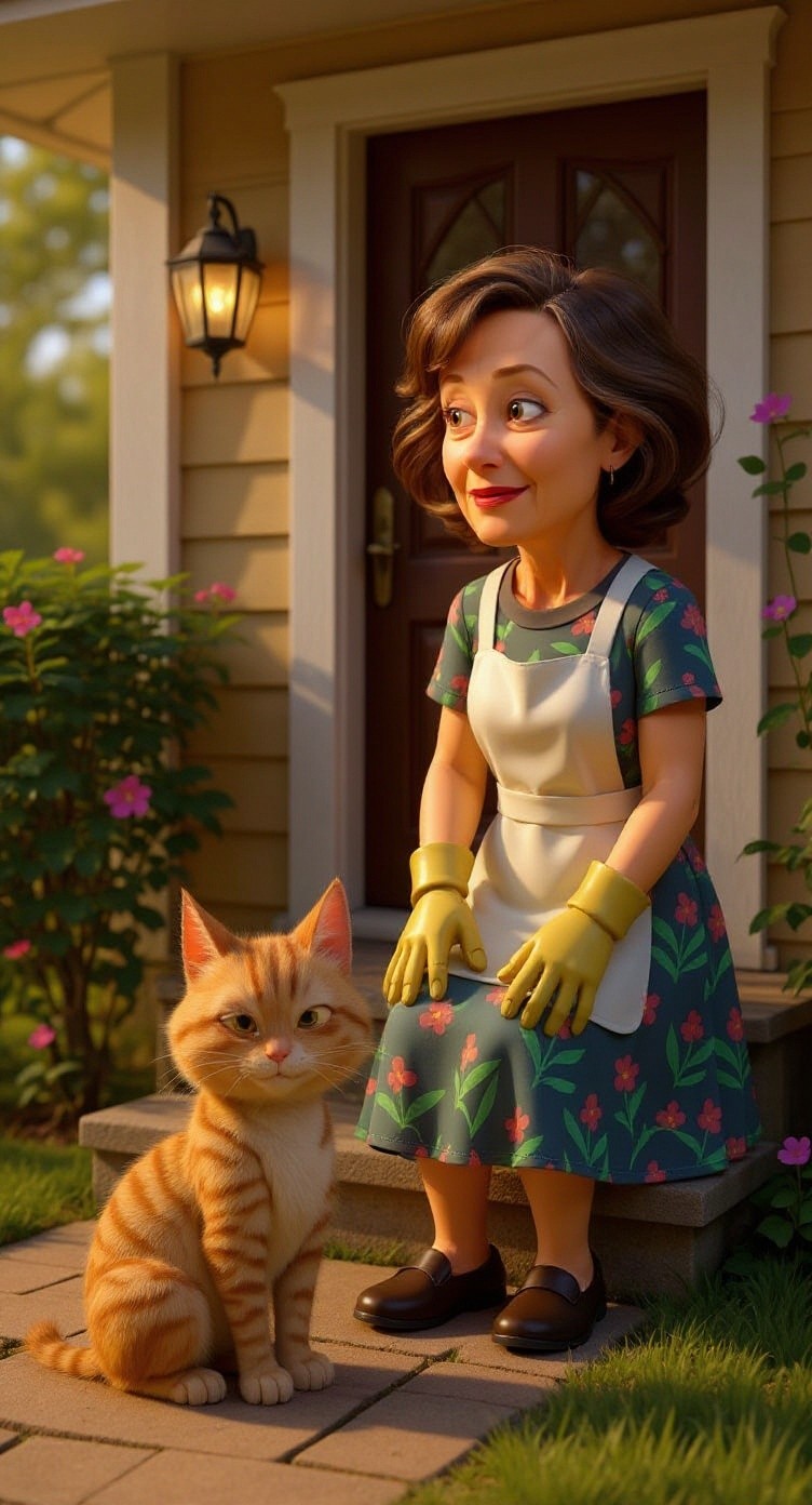A New Friendship: The Stray Cat and the Old Lady