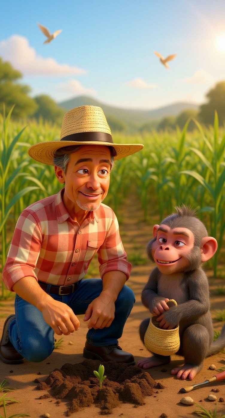 The Farmer and the Mischievous Monkeys!