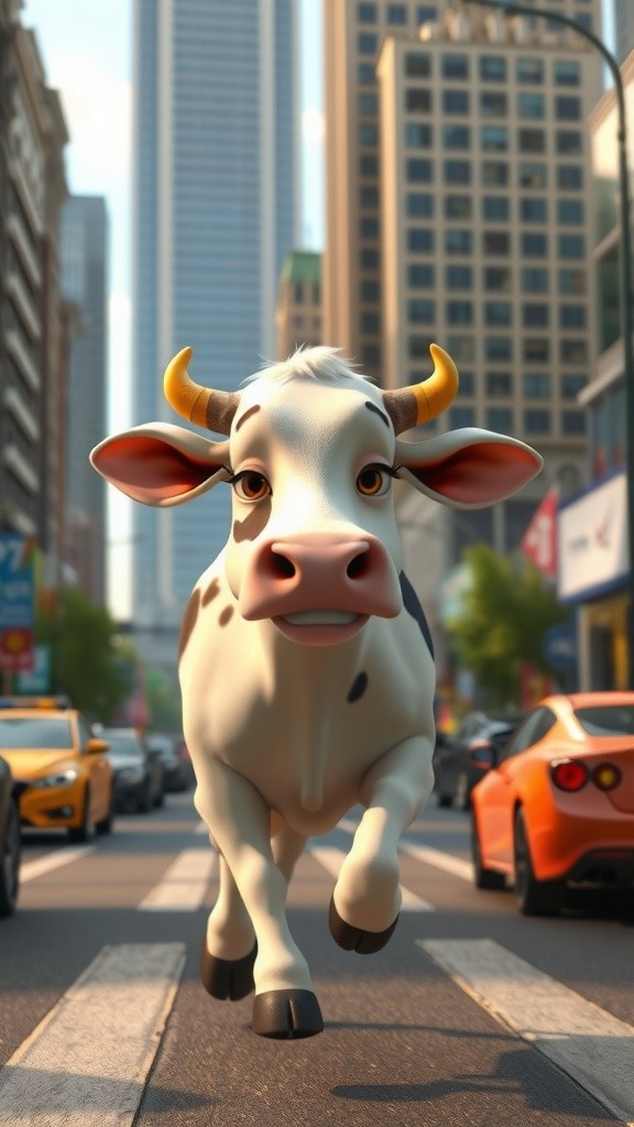Happy Cow and Emergency Boys in the City