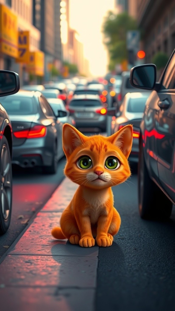 القطه البرتقاليه المسكينه