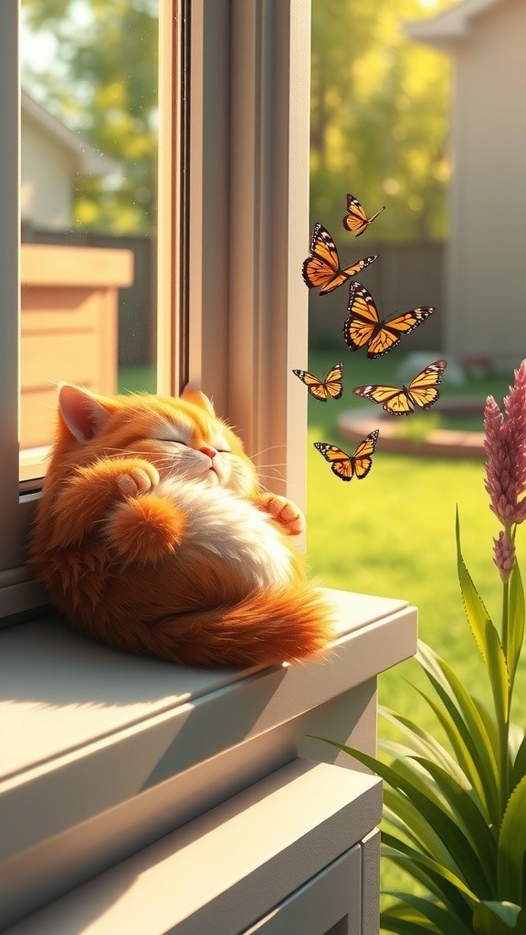 Fluffy Orange Cat's Treasure Box Adventure in the Backyard