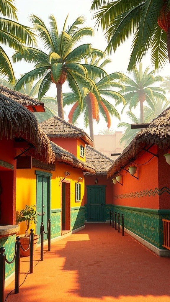 Life in a Tranquil Village at Dusk