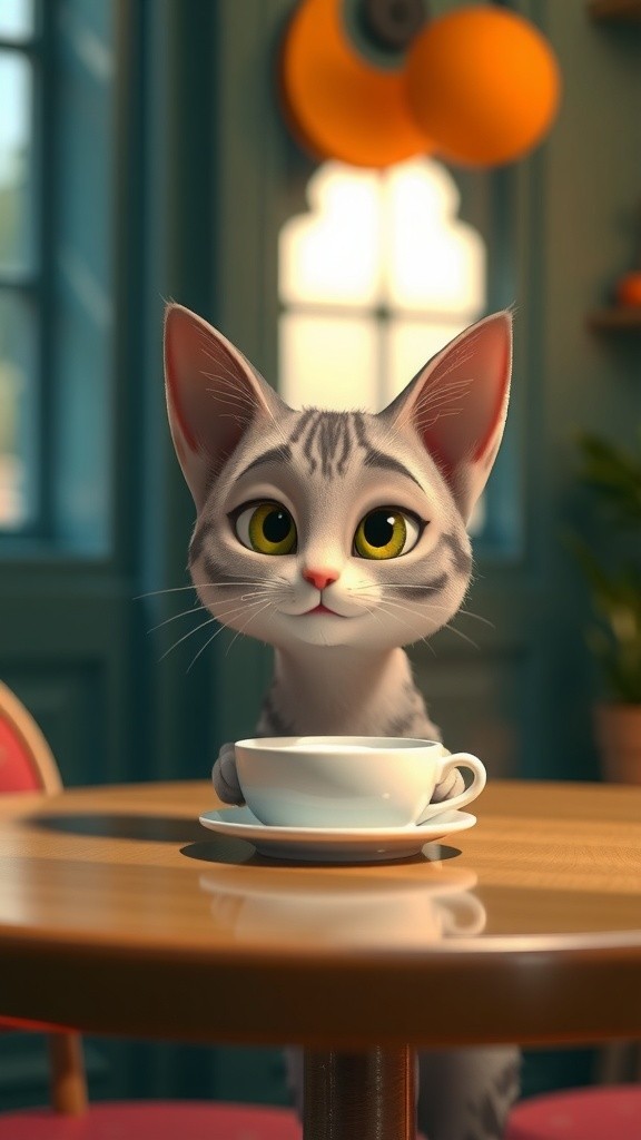 Cute Kitten Drinking Milk
