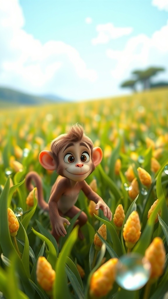 The Farmer and the Curious Monkey: A Friendship Blossoms