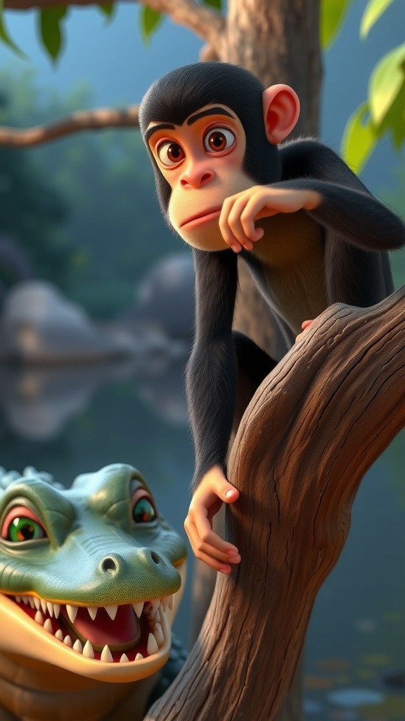 चालाक बंदर और लालची मगरमच्छ की कहानी