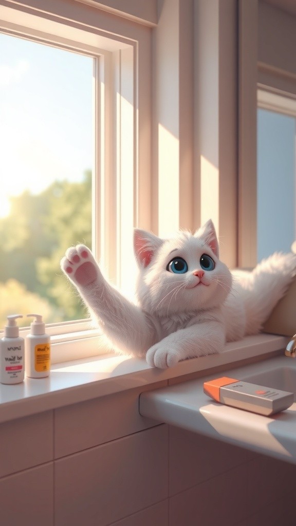 Snowball : La Routine Beauté d'une Chatte Élégante