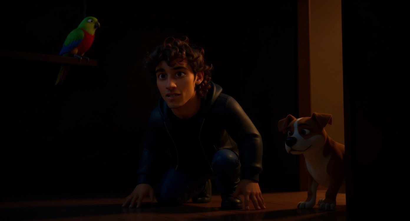 Le voleur, le perroquet et le pitbull