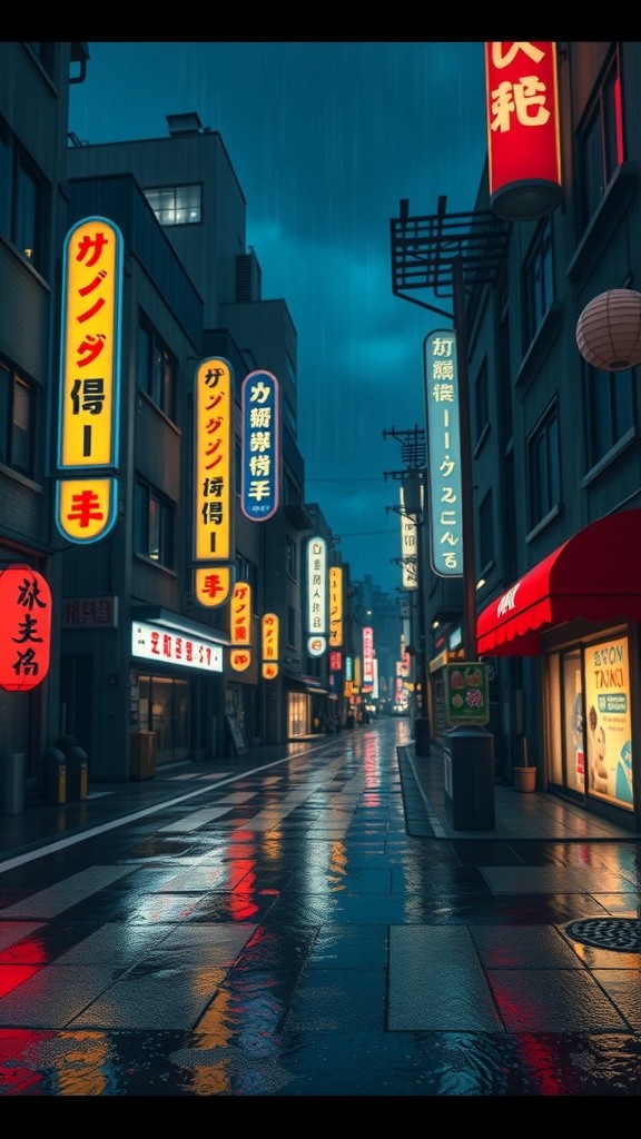Midnight Reflections: Akari's Walk Through Tokyo Rain