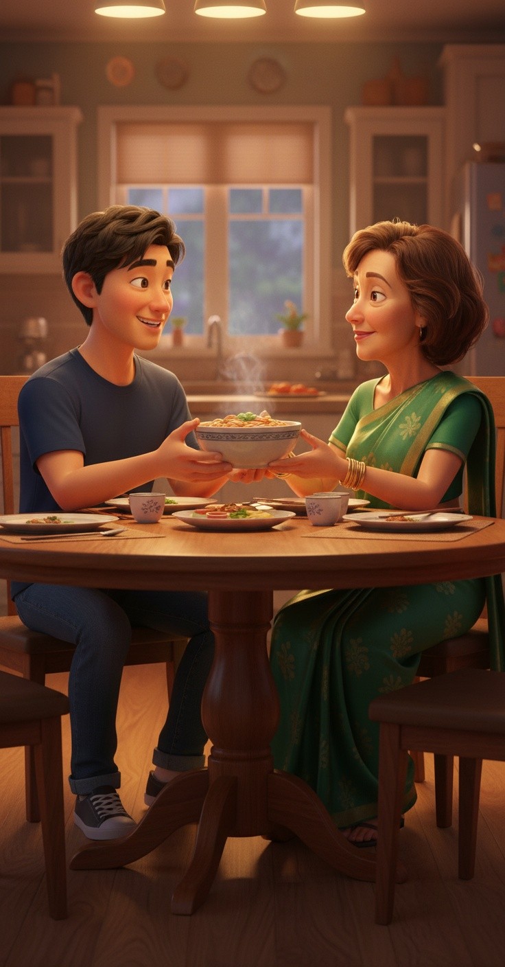 خوشگوار کھانے کا لمحہ