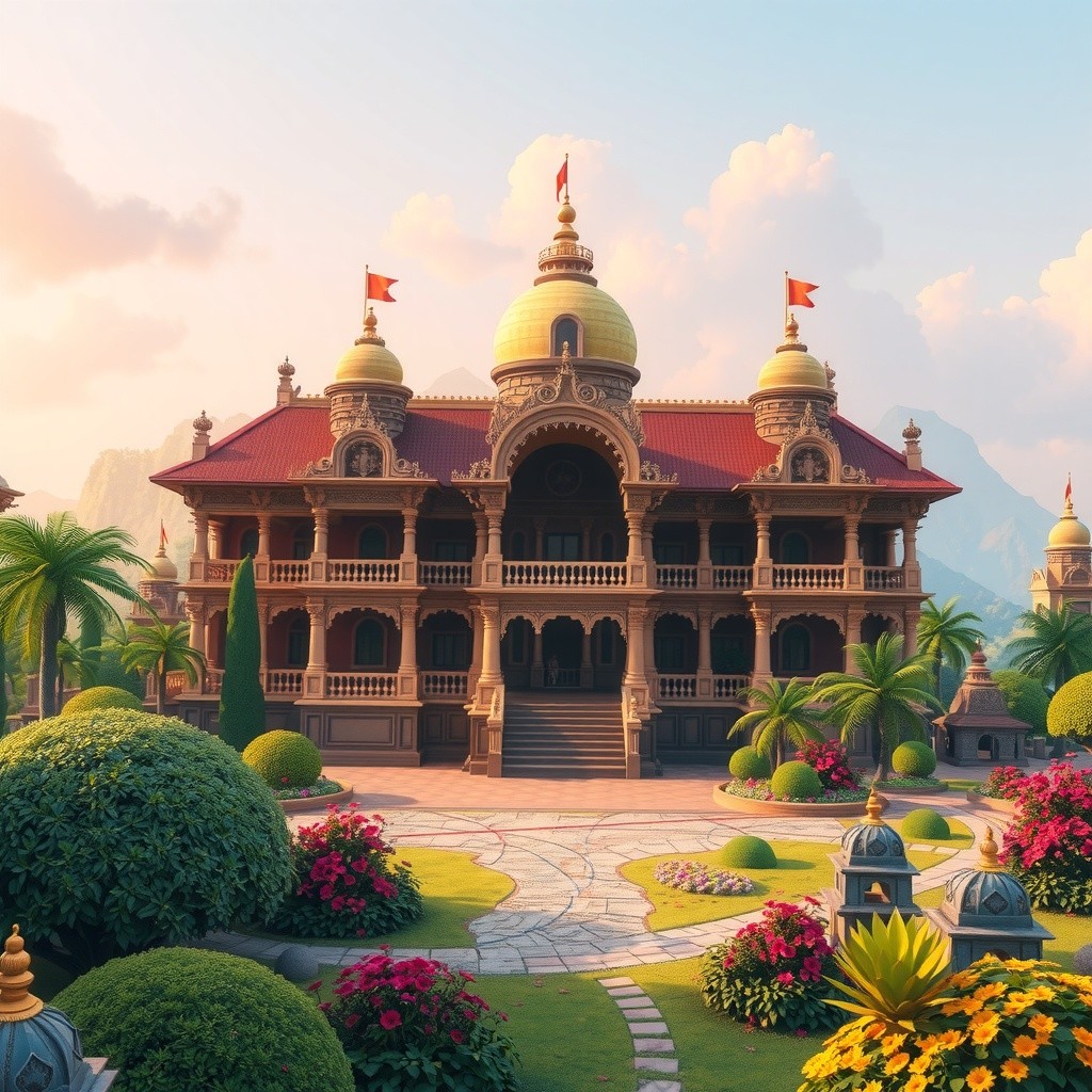 3D Animation of Vishnu's Virat Roop in Mahabharat