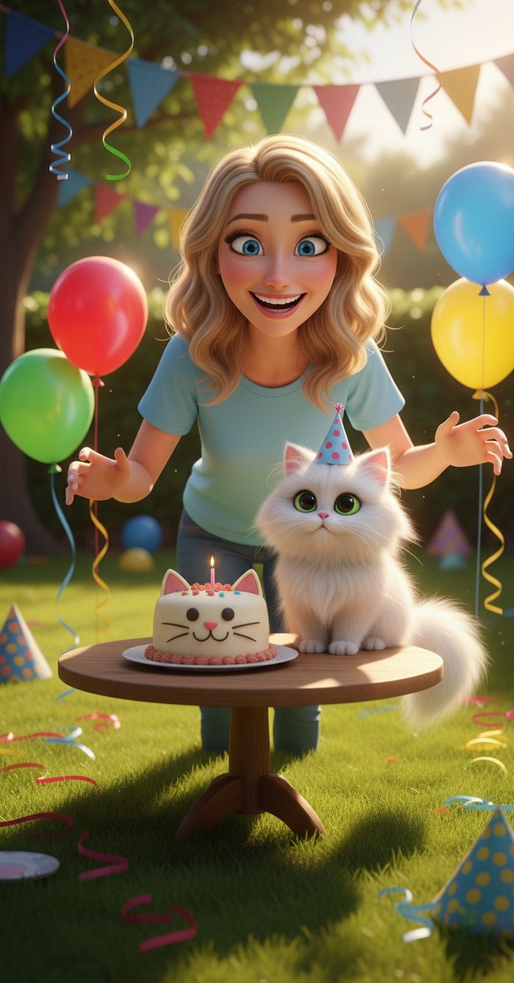 Festive Backyard Birthday Bash for a Beautiful Cat