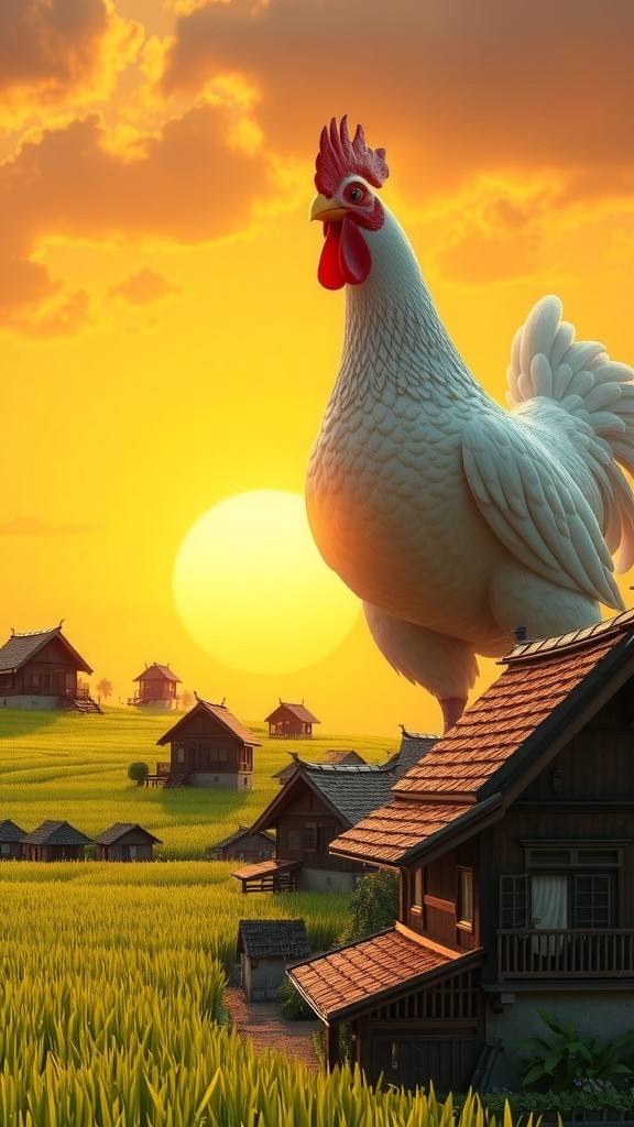 Giant Chicken Mayhem in the Village