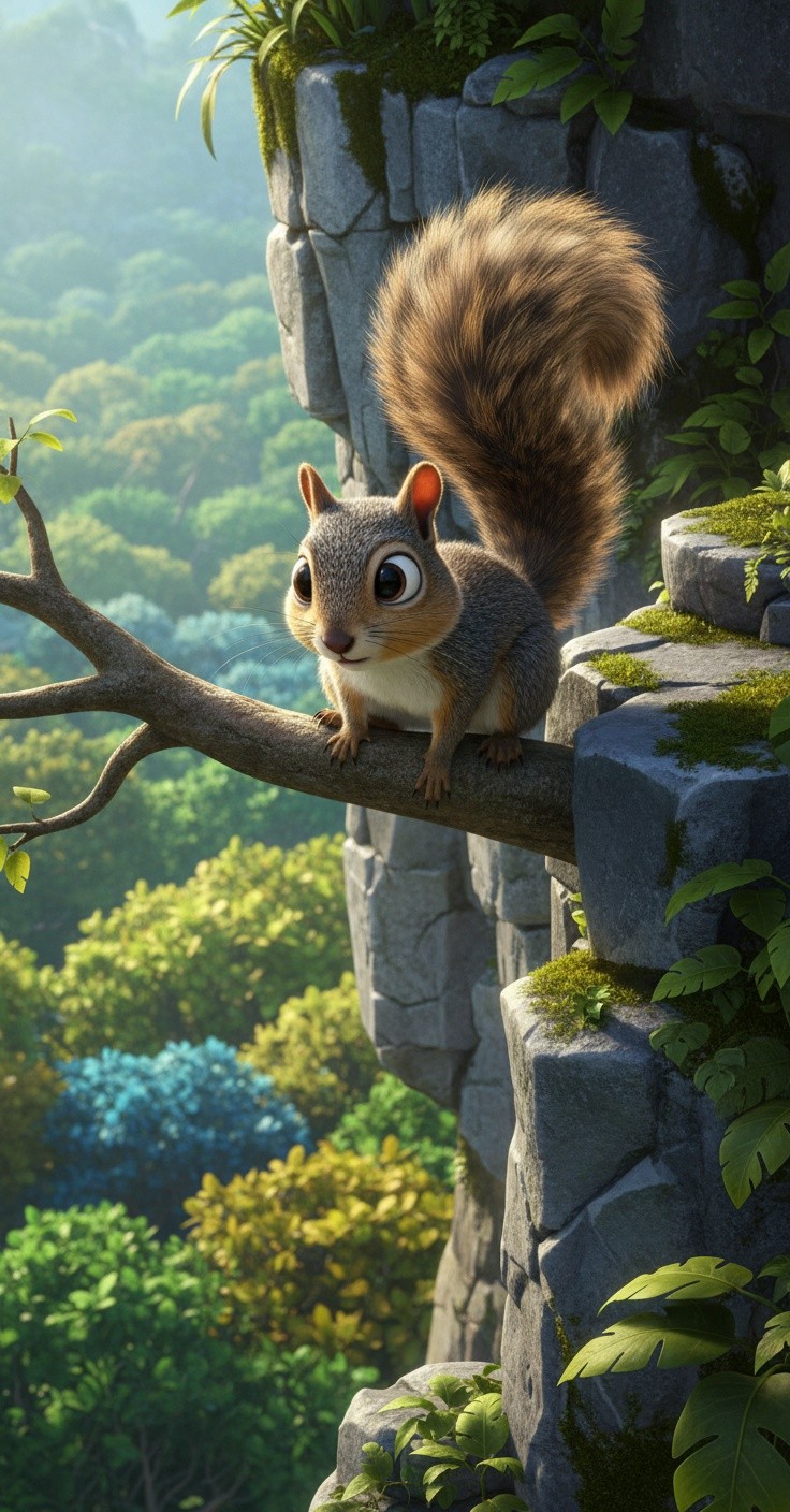 Shelly the Squirrel Explores Stunning Island Shores
