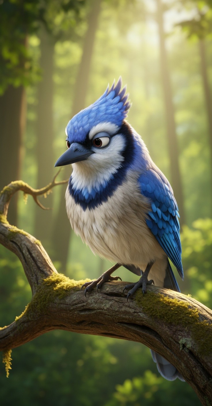 L'oiseau et l'arbre heureux